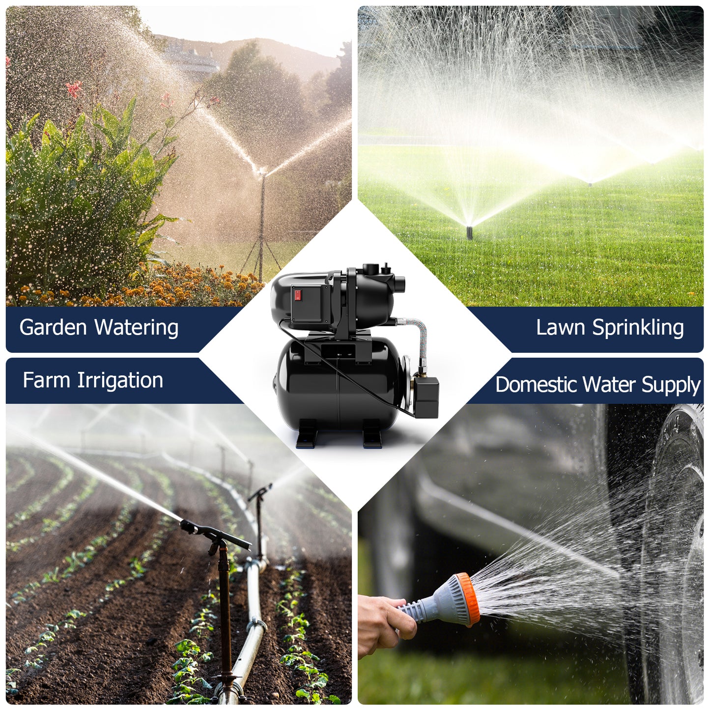1200 W Garden Water Pump Shallow Well Pressurized Irrigation, Black Watering & Irrigation at Gallery Canada