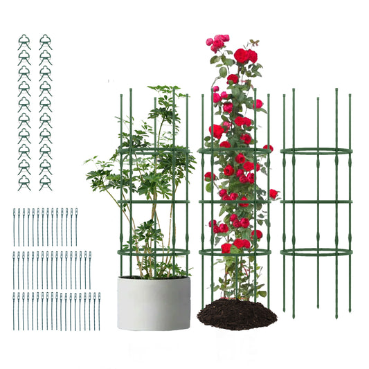 3 Pack 60 inch Adjustable Tall Plant Support Trellis for Climbing Plants, Green Plant Supports Green at Gallery Canada