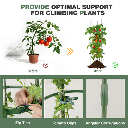 3 Pack 60 inch Adjustable Tall Plant Support Trellis for Climbing Plants, Green Plant Supports at Gallery Canada