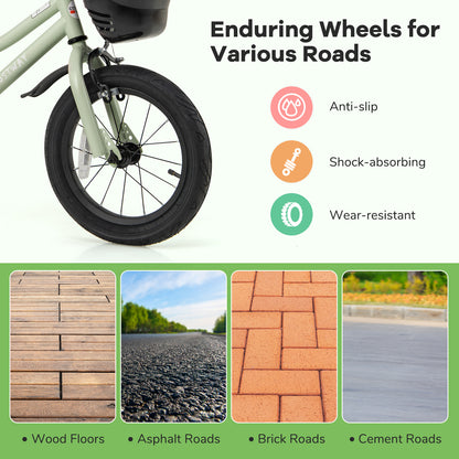 14-Inch Kids Bike, Adjustable With Training Wheels, Green Kids Bike at Gallery Canada