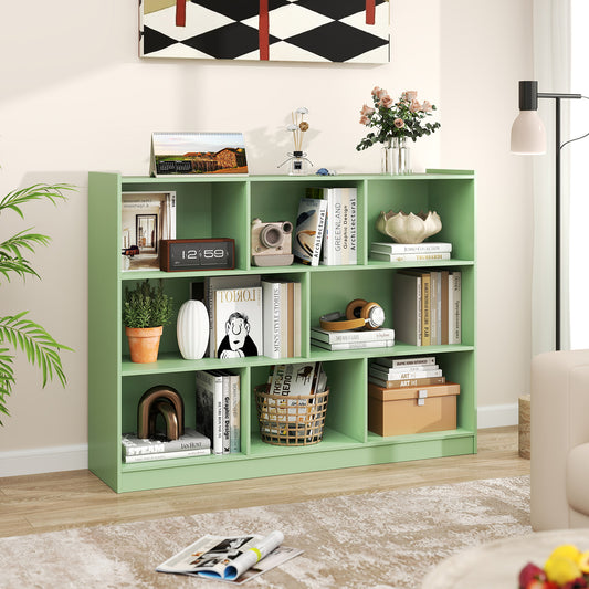 3-Tier Open Bookcase 8-Cube Floor Standing Storage Shelves, Green Bookcases Green at Gallery Canada