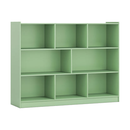 3-Tier Open Bookcase 8-Cube Floor Standing Storage Shelves, Green Bookcases at Gallery Canada