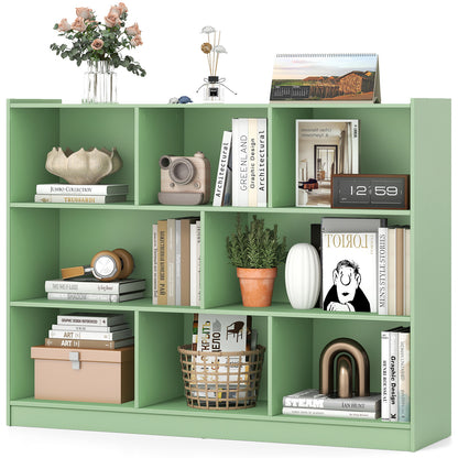 3-Tier Open Bookcase 8-Cube Floor Standing Storage Shelves, Green Bookcases at Gallery Canada
