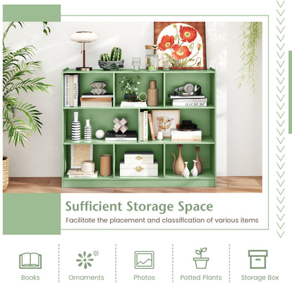 3-Tier Open Bookcase 8-Cube Floor Standing Storage Shelves, Green Bookcases at Gallery Canada