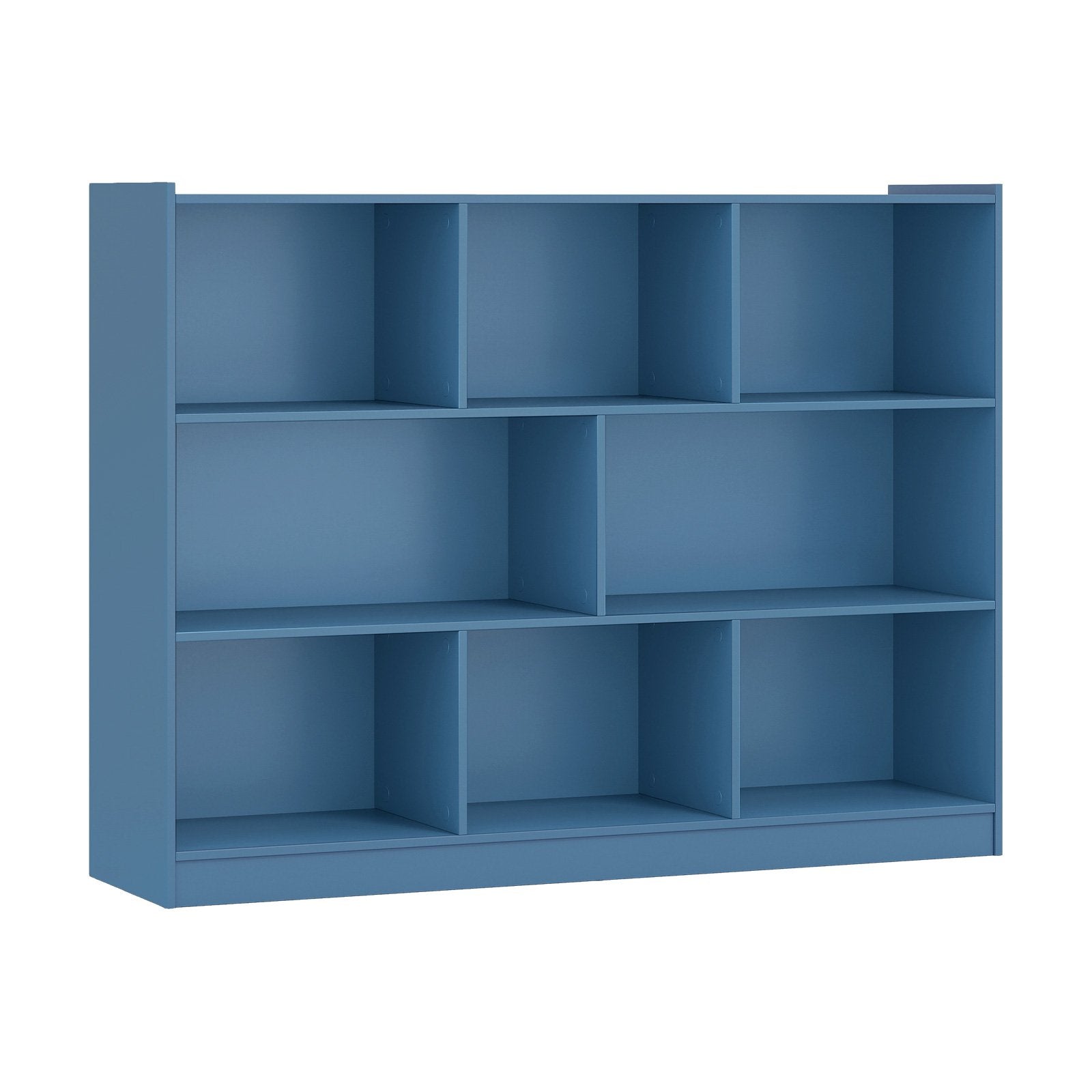 3-Tier Open Bookcase 8-Cube Floor Standing Storage Shelves, Blue Bookcases Blue at Gallery Canada