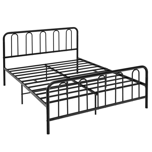 Queen Size Metal Bed Frame With Headboard, Footboard, Black Simple Bed Frame Black at Gallery Canada