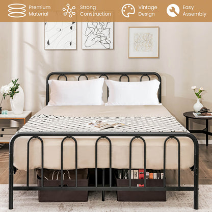 Queen Size Metal Bed Frame With Headboard, Footboard, Black Simple Bed Frame at Gallery Canada