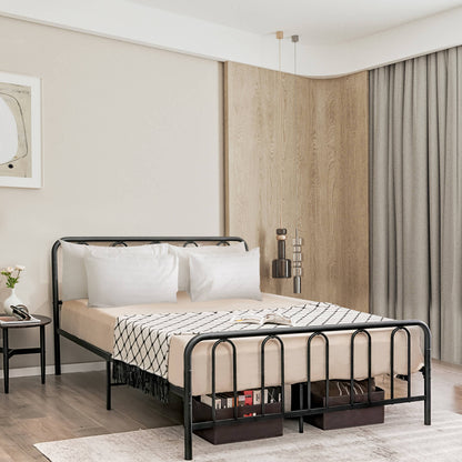Queen Size Metal Bed Frame With Headboard, Footboard, Black Simple Bed Frame at Gallery Canada