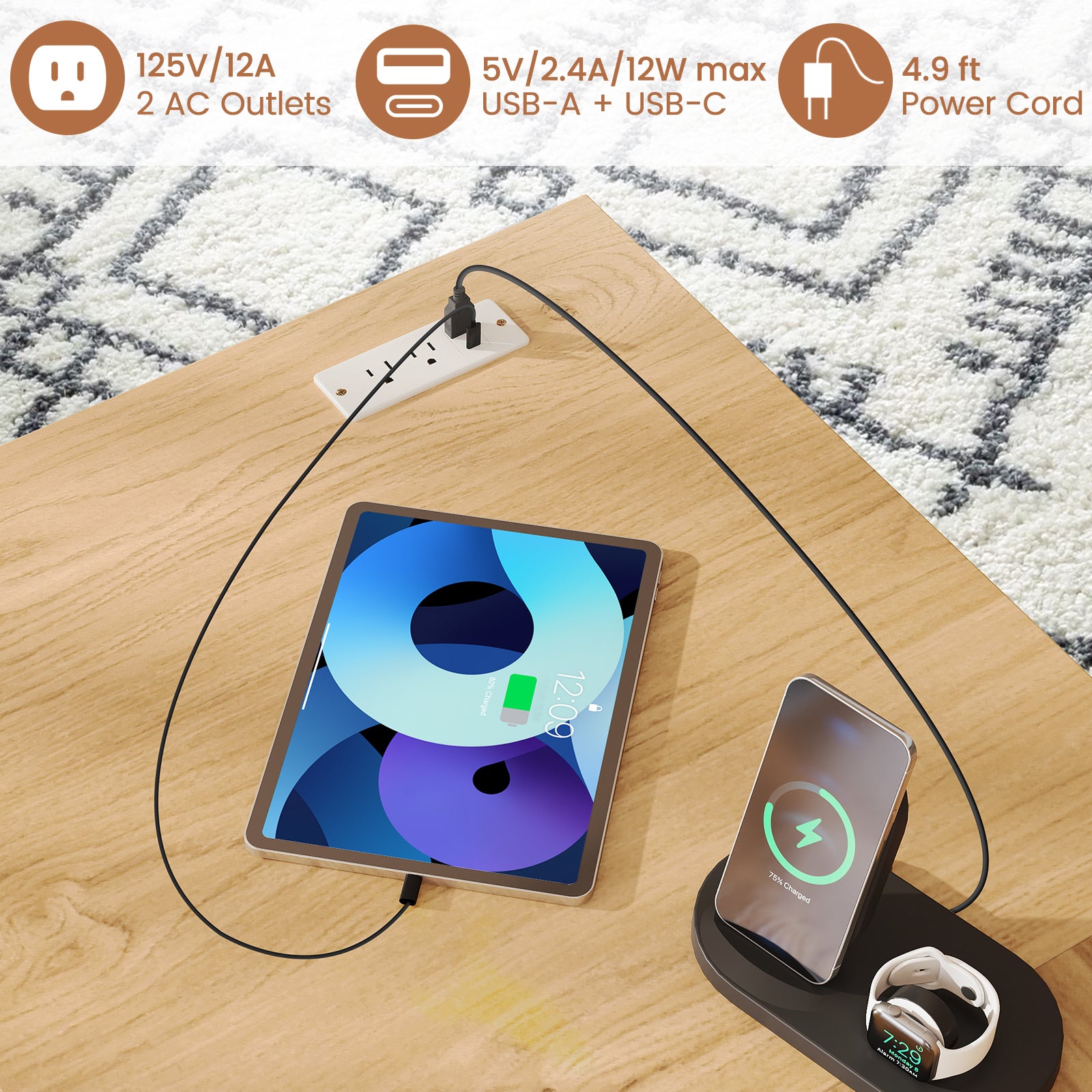 95 Inch L-Shaped Reversible Computer Desk With Monitor Stand, Natural L-Shaped Desks at Gallery Canada