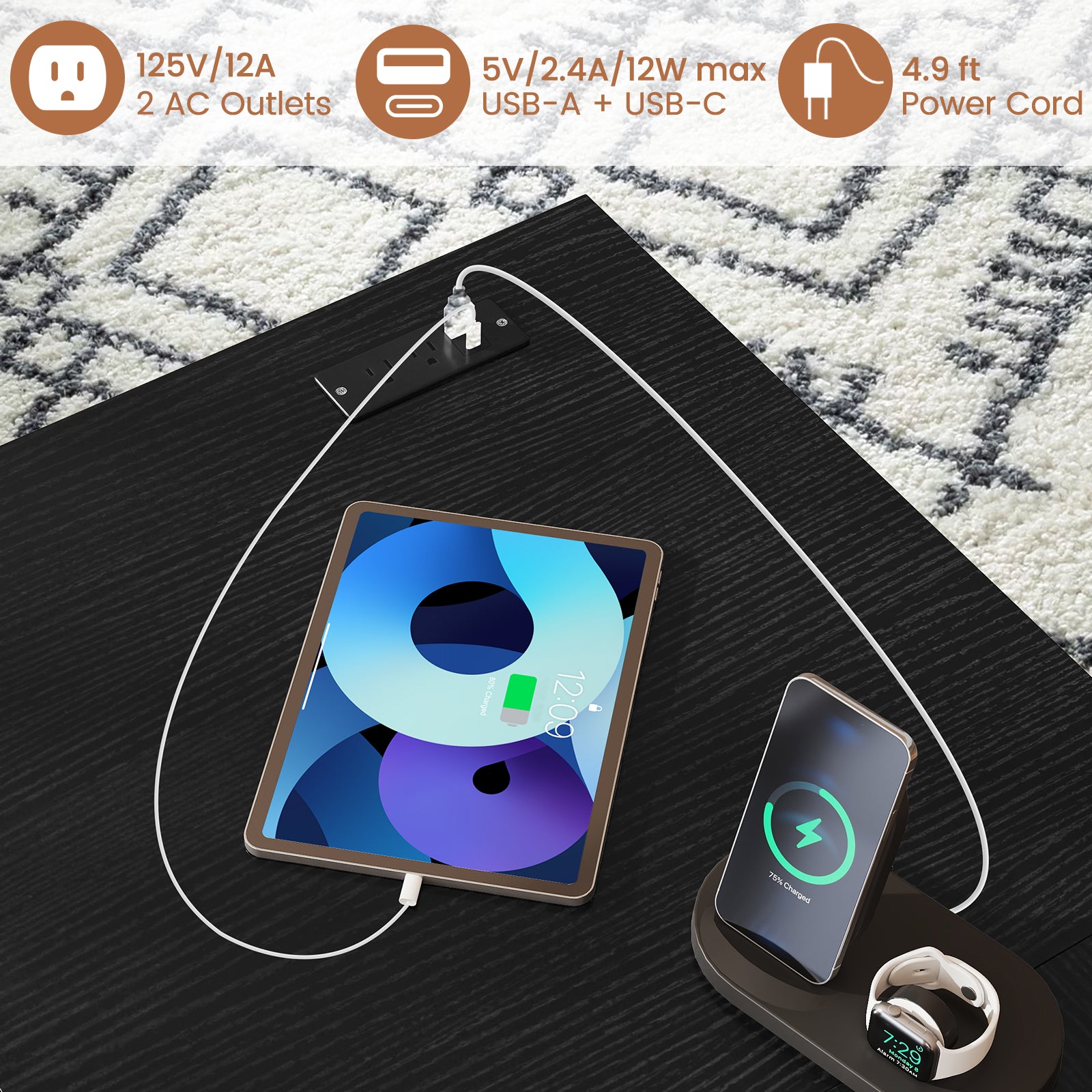 95 Inch 2-Person L-Shaped Long Reversible Computer Desk with Monitor Stand, Black L-Shaped Desks at Gallery Canada