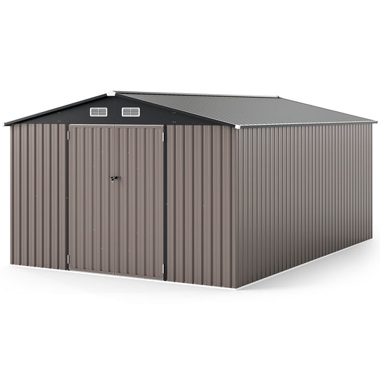 10 x 14 FT Outdoor Storage Shed, Windproof Metal Structure, Gray Sheds & Outdoor Storage Gray at Gallery Canada