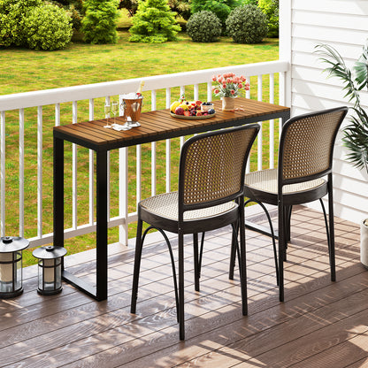 Outdoor Rectangle Console Table, WPC Tabletop Patio Dining Tables at Gallery Canada