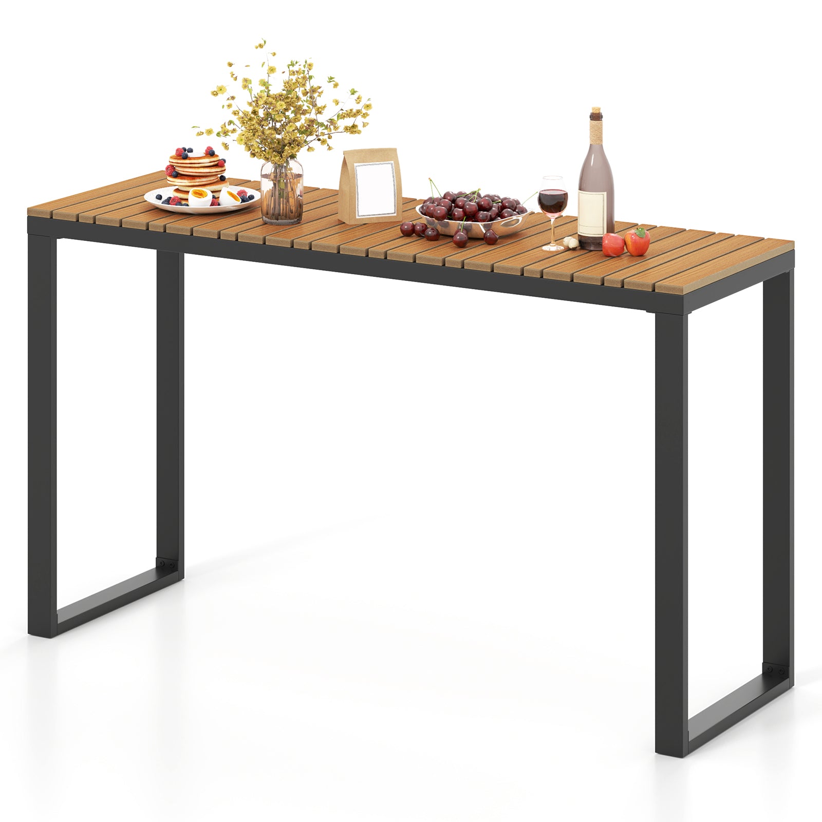 Outdoor Rectangle Console Table, WPC Tabletop Patio Dining Tables at Gallery Canada