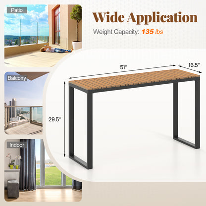 Outdoor Rectangle Console Table, WPC Tabletop Patio Dining Tables at Gallery Canada