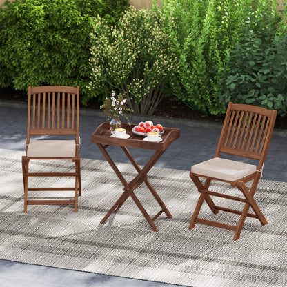 Solid Teak Wood Tray Table with Removable Tray Top for Patio and Garden Patio Coffee Tables at Gallery Canada