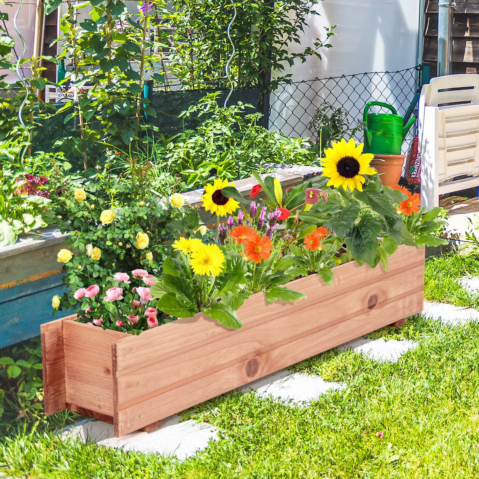 Wooden Decorative Raised Garden Bed, Brown Raised Garden Beds at Gallery Canada