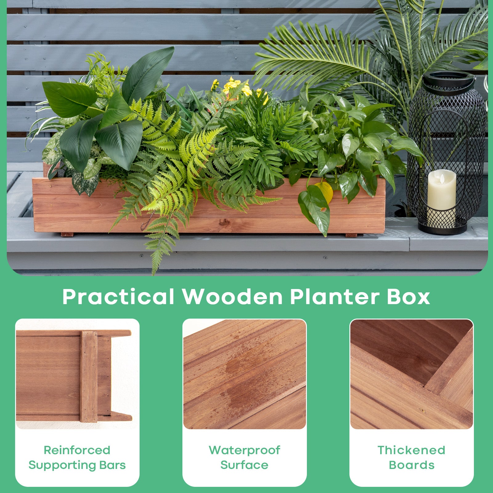 Wooden Decorative Raised Garden Bed, Brown Raised Garden Beds at Gallery Canada