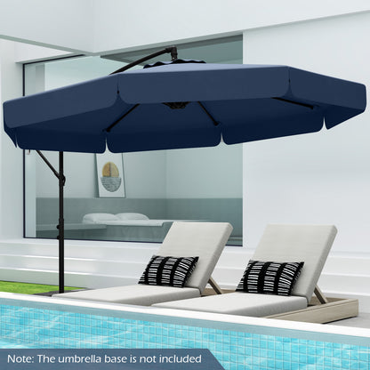 10 Feet Patio Cantilever Umbrella with Cover Tilt Adjustment and Ruffled Edge, Navy Outdoor Umbrellas at Gallery Canada