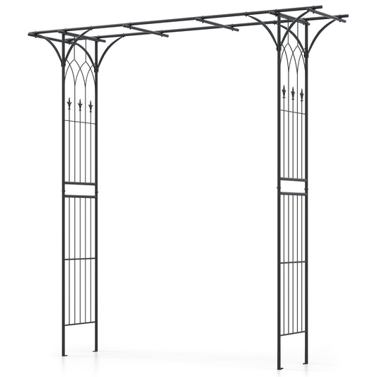 81 x 20 Inch Metal Garden Arch for Various Climbing Plant, Black Outdoor Decor Black at Gallery Canada