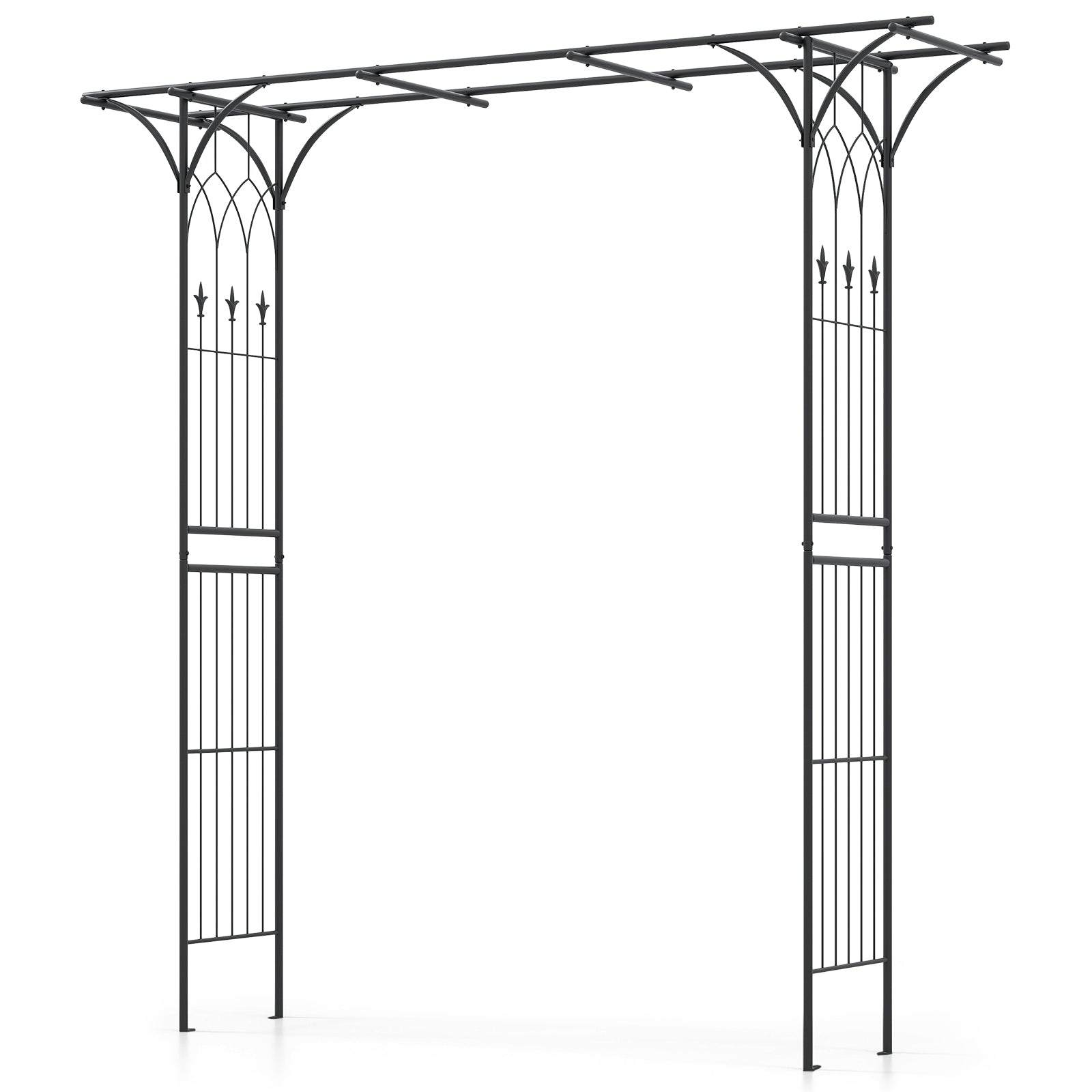 81 x 20 Inch Metal Garden Arch for Various Climbing Plant, Black Outdoor Decor Black at Gallery Canada