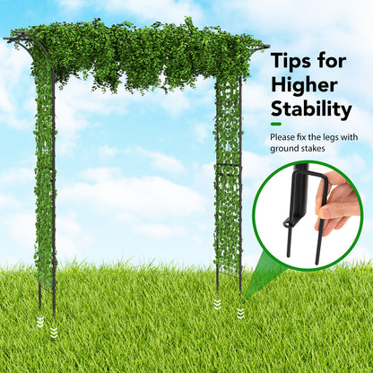 81 x 20 Inch Metal Garden Arch for Various Climbing Plant, Black Outdoor Decor at Gallery Canada