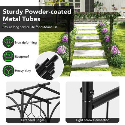 81 x 20 Inch Metal Garden Arch for Various Climbing Plant, Black Outdoor Decor at Gallery Canada