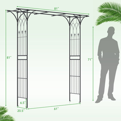 81 x 20 Inch Metal Garden Arch for Various Climbing Plant, Black Outdoor Decor at Gallery Canada