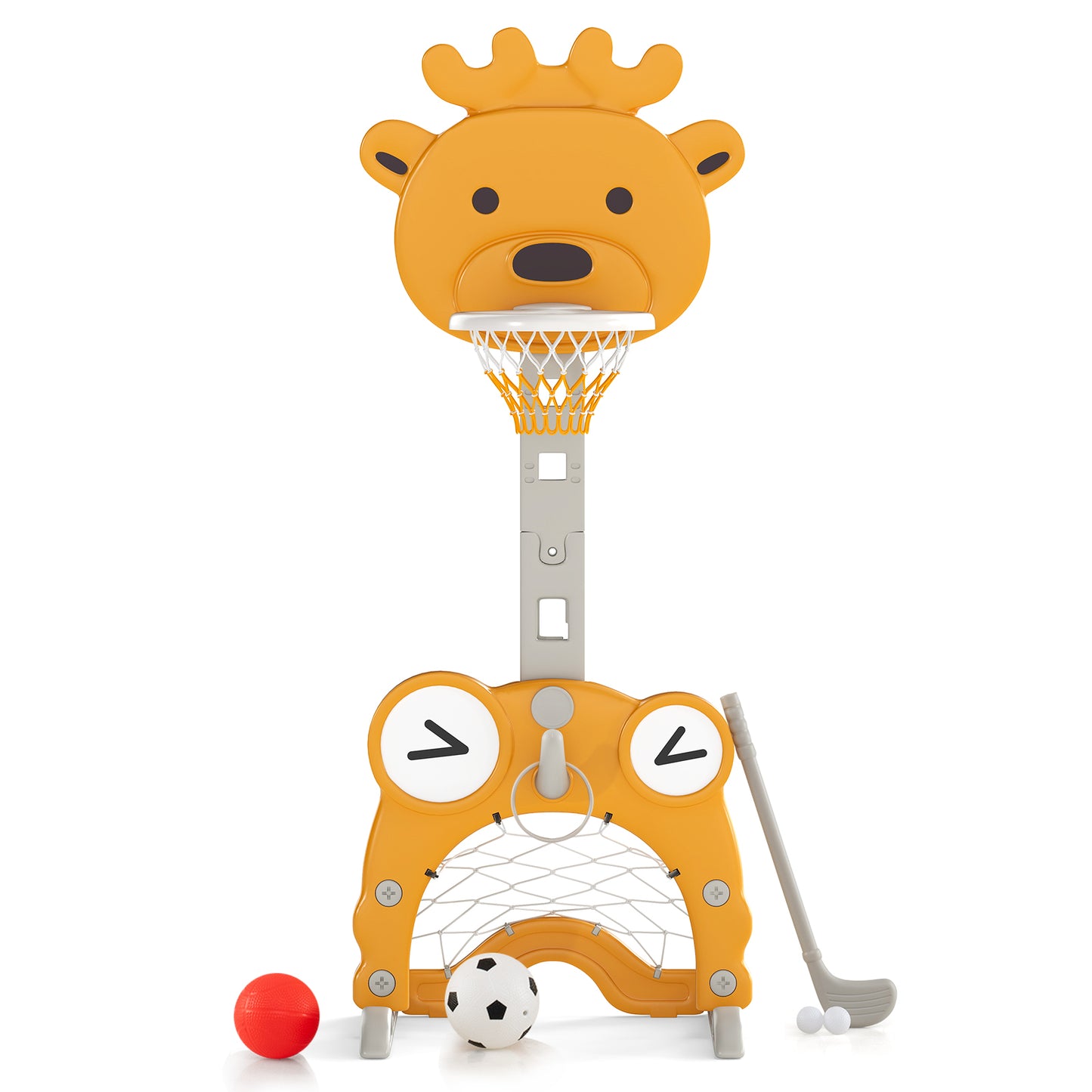 4-in-1 Toddler Height Adjustable Basketball Hoop with Ring Toss for 3+ Kids Toy Sports at Gallery Canada