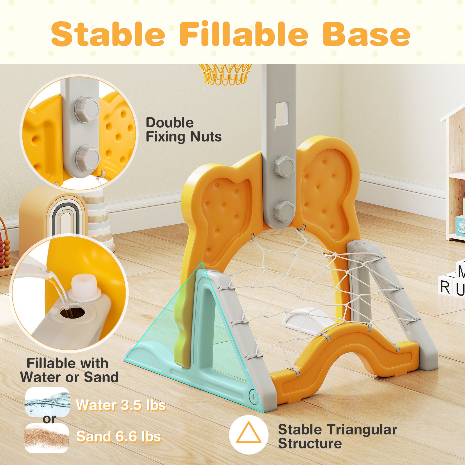 4-in-1 Toddler Height Adjustable Basketball Hoop with Ring Toss for 3+ Kids Toy Sports at Gallery Canada