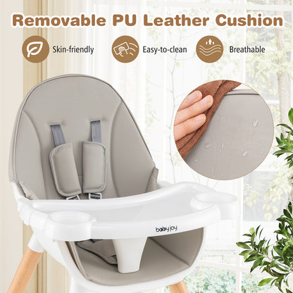 5-in-1 Baby Wooden Convertible High Chair , Gray High Chairs at Gallery Canada