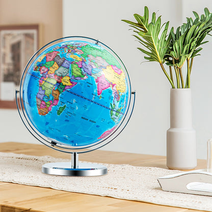 13 Inch Illuminated World Globe 720° Rotating Map with LED Light, Blue Learning Toys at Gallery Canada