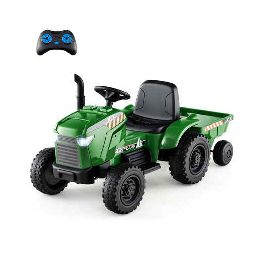 12V Kids Ride On Tractor With Trailer, 3-Gear Shift, Grayish Green Gradient Powered Ride On Toys Gradient Gray at Gallery Canada
