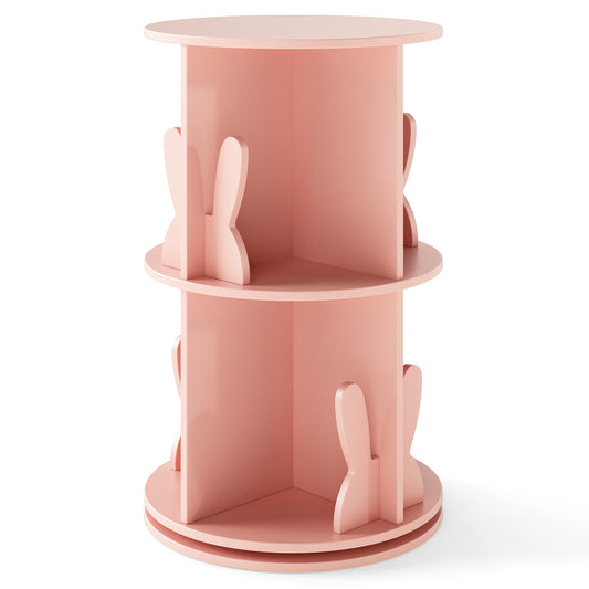 2 Tier Kids Rotating Bookshelf, Pink Kids Storage Pink at Gallery Canada