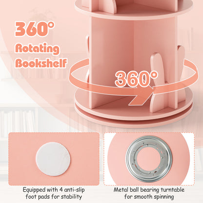 2 Tier Kids Rotating Bookshelf, Pink Kids Storage at Gallery Canada