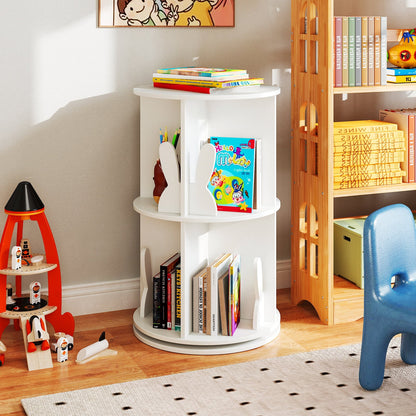 2 Tier Kids Rotating Bookshelf, White Kids Storage at Gallery Canada