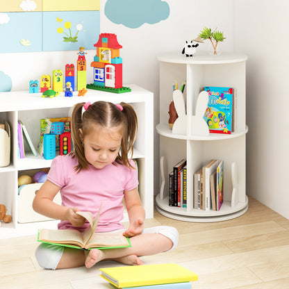 2 Tier Kids Rotating Bookshelf, White Kids Storage at Gallery Canada