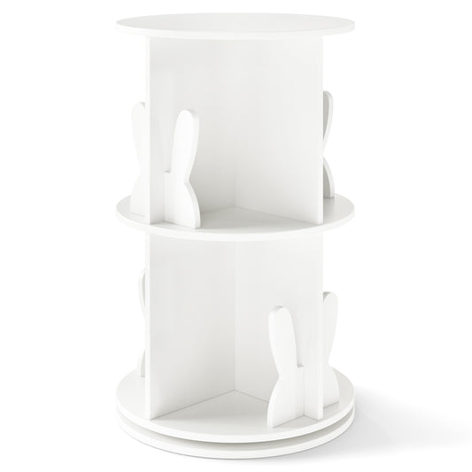 2 Tier Kids Rotating Bookshelf, White Kids Storage White at Gallery Canada