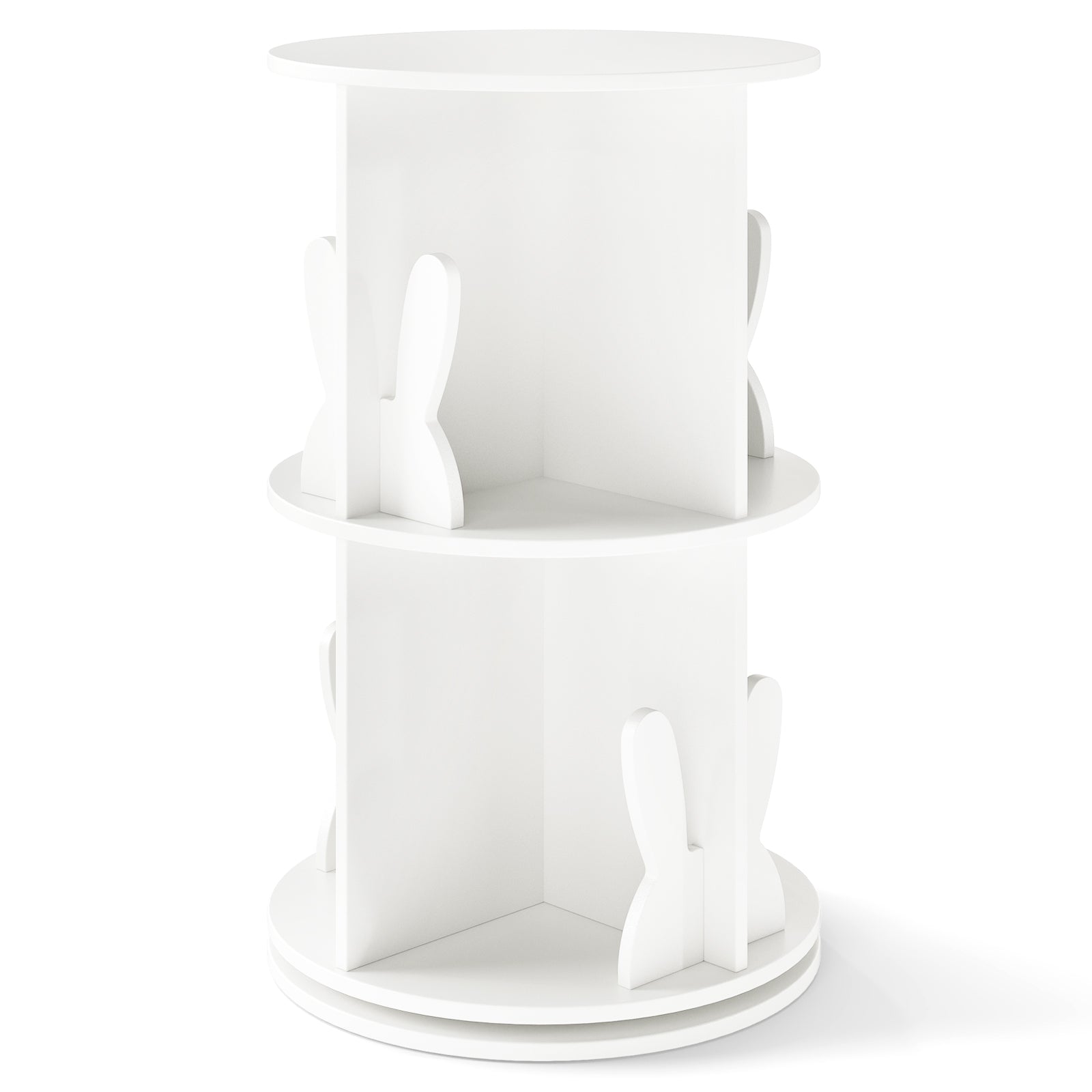 2 Tier Kids Rotating Bookshelf, White Kids Storage White at Gallery Canada