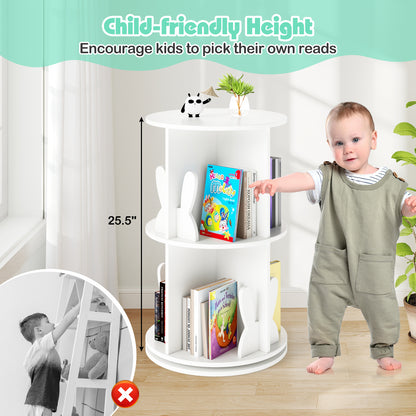 2 Tier Kids Rotating Bookshelf, White Kids Storage at Gallery Canada