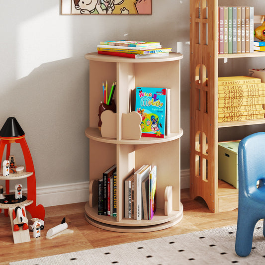 2 Tier Kids Rotating Bookshelf, Coffee Kids Storage Coffee at Gallery Canada