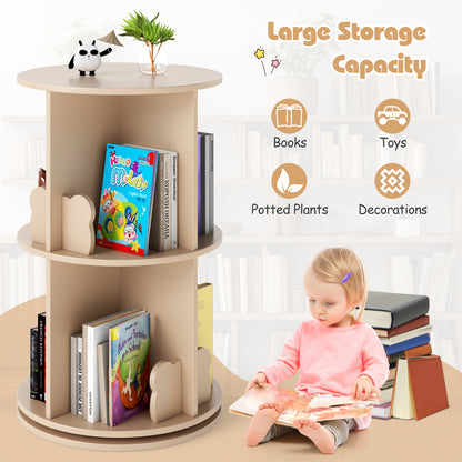 2 Tier Kids Rotating Bookshelf, Coffee Kids Storage at Gallery Canada