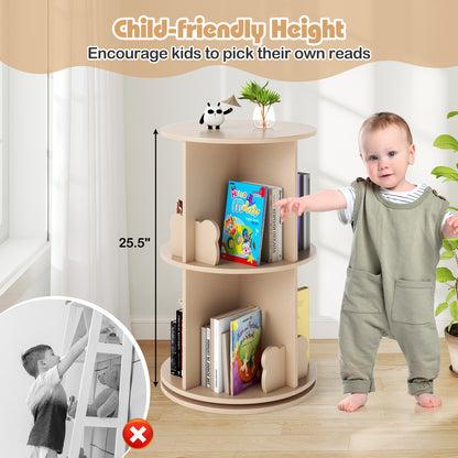 2 Tier Kids Rotating Bookshelf, Coffee Kids Storage at Gallery Canada