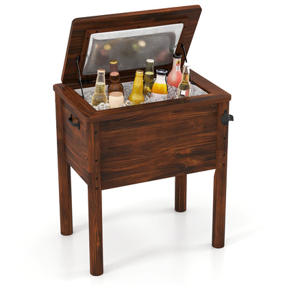 Wooden Patio Cooler, 3 Handles, Bottle Opener, Brown Coolers at Gallery Canada