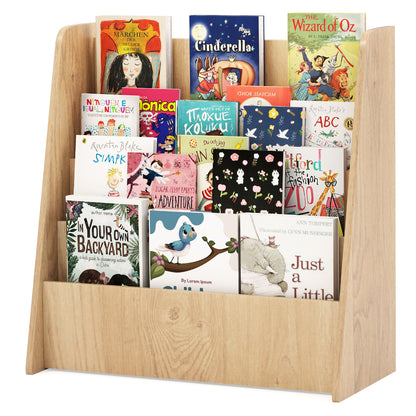 4-Tier Kids Bookshelf with Deep Compartments for Bedroom, Natural Kids Storage Natural at Gallery Canada
