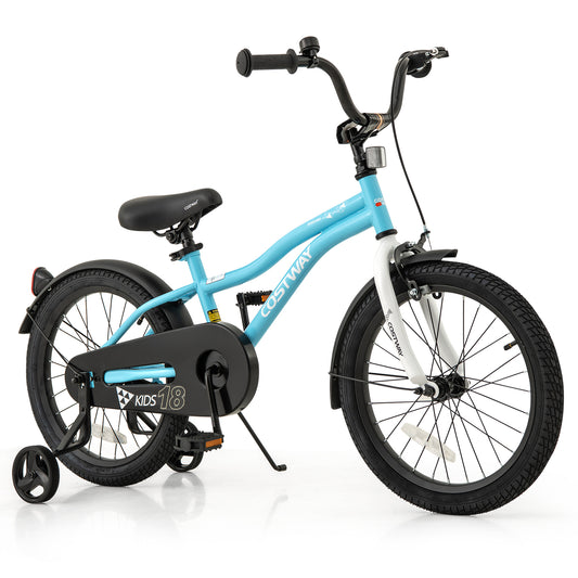 18-Inch Kids Bike For 4-8 Years Old, Training Wheels, Blue Kids Bike Blue at Gallery Canada