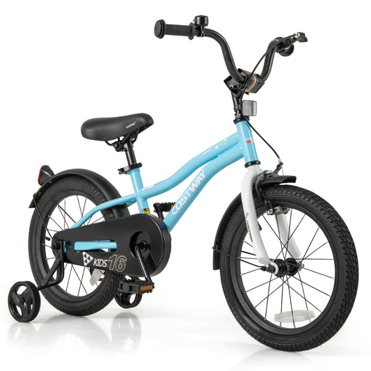 16-Inch Kids Bike for 4-7 Years Old Children Bicycle with Training Wheels, Blue Kids Bike Blue at Gallery Canada