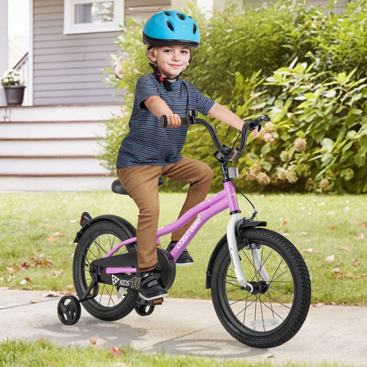 Kids Bike 16-Inch Children Training Bicycle with 2 Brake for 4-7 Years Old, Purple Kids Bike at Gallery Canada