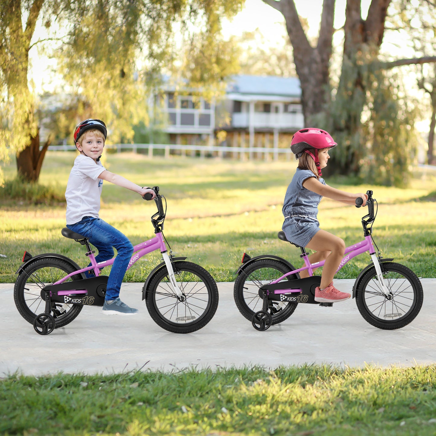 Kids Bike 16-Inch Children Training Bicycle with 2 Brake for 4-7 Years Old, Purple Kids Bike at Gallery Canada