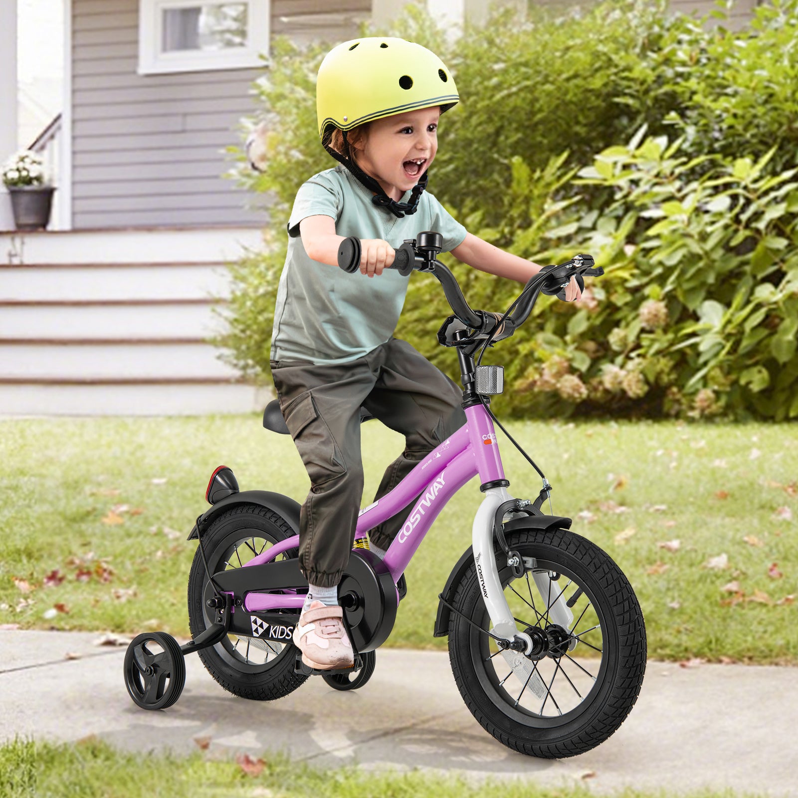 Kids Bike 12-Inch Children Training Bicycle with 2 Brake for 3-4 Years Old, Purple Kids Bike at Gallery Canada