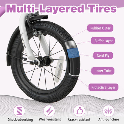 Kids Bike 14-Inch Children Training Bicycle with 2 Brake for 3-5 Years Old, Purple Kids Bike at Gallery Canada